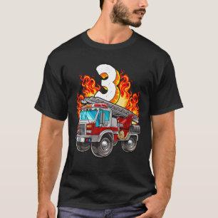 Firefighter 3Rd Birthday Fireman och Firelångtrada T Shirt