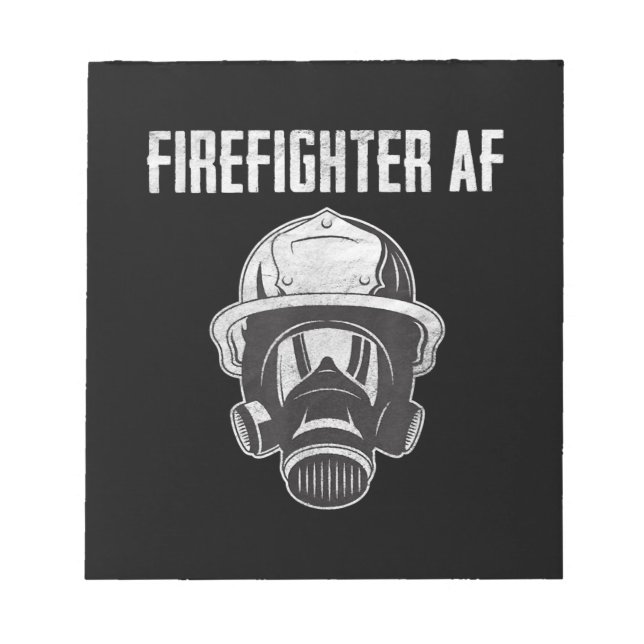 Firefighter AF | Gasmask | Funny Firefighter Anteckningsblock (Framsida)