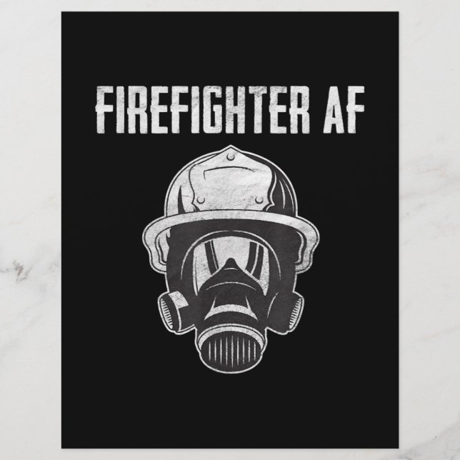 Firefighter AF | Gasmask | Funny Firefighter Brevhuvud (Framsida)