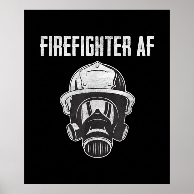 Firefighter AF | Gasmask | Funny Firefighter Poster (Framsidan)