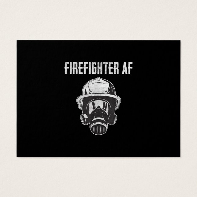 Firefighter AF | Gasmask | Funny Firefighter Visitkort (Framsidan)
