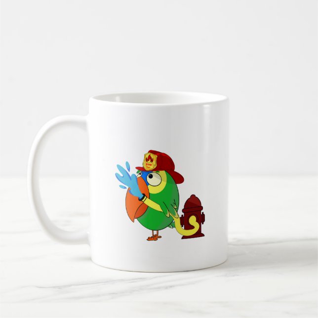 Firefighter Amazon Parrot mugg (Vänster)