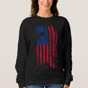 Firefighter American Flagga 4:e juli Fireman Patr T Shirt