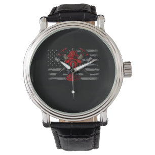 Firefighter American Flagga Ax Armbandsur
