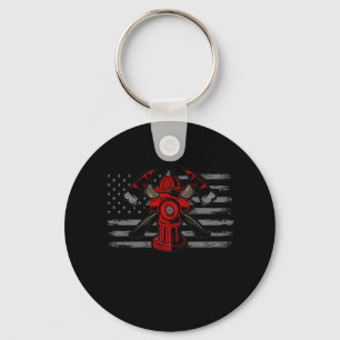 Firefighter American Flagga Ax Nyckelring