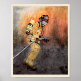 Firefighter Art Print som är lämplig för Framing M Poster