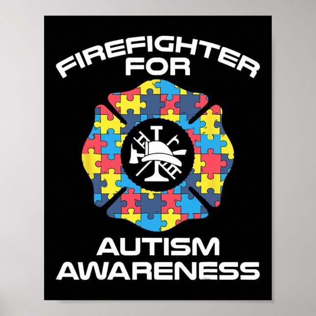 Firefighter Autism Apparel - Best Firefighters Des Poster (Framsidan)