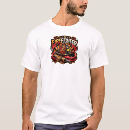 Firefighter Badge Emblem Vintage Design T Shirt