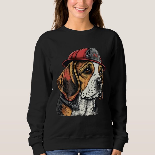 FireFighter Beagle Dog For Beagle Dad Fire Fighter T Shirt (Framsida)