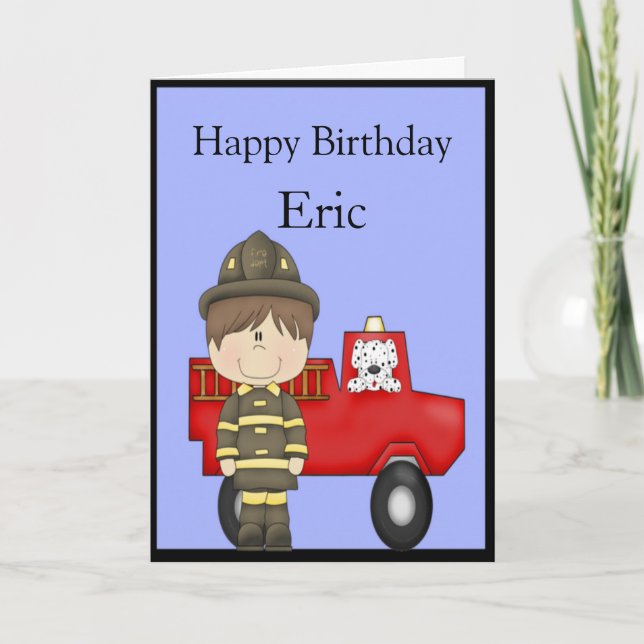 Firefighter Birthday Kort (Framsida)