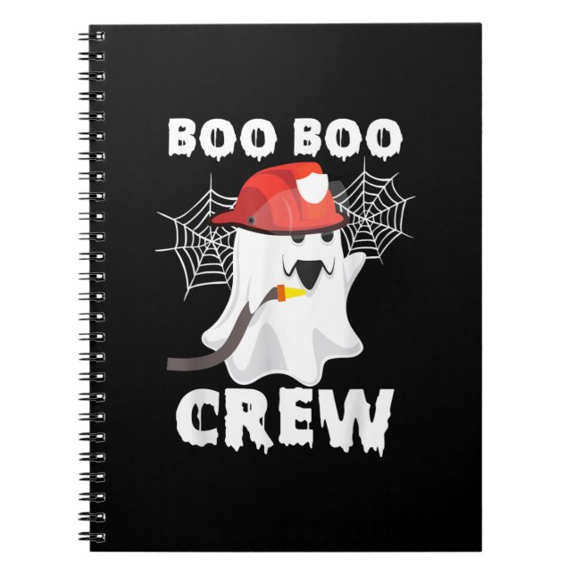 Firefighter Boo Boo Crew Halloween Ghost Fireman Anteckningsbok (Framsidan)