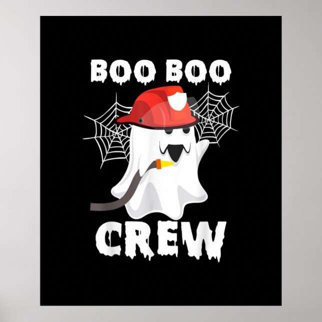 Firefighter Boo Boo Crew Halloween Ghost Fireman Poster (Framsidan)