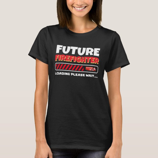 Firefighter Boy Fireman Costume Future Firefighter T Shirt (Framsida)