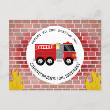 Firefighter Bricks Firelånglastbilar Flames Birthd