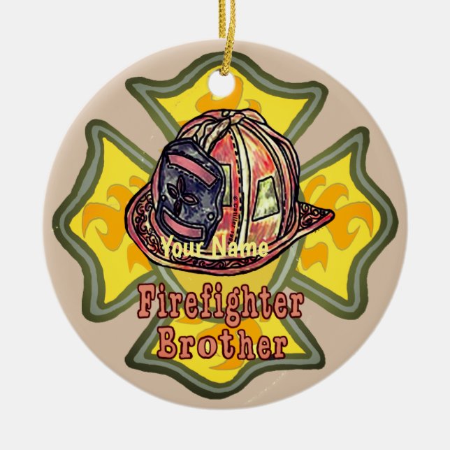 Firefighter-bror Julgransprydnad Keramik (Framsidan)