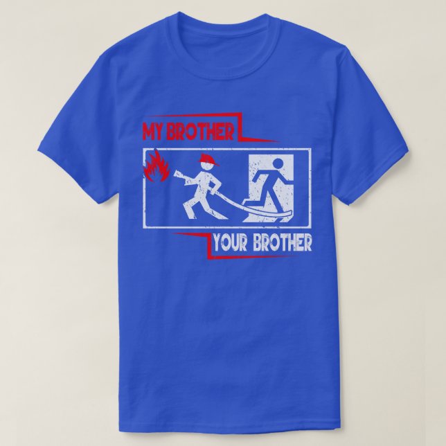 Firefighter Brother Proud Fireman Rescuer Gift T Shirt (Design framsida)