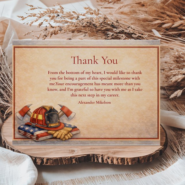 Firefighter Career Milestone Tack Kort (Skapare uppladdad)