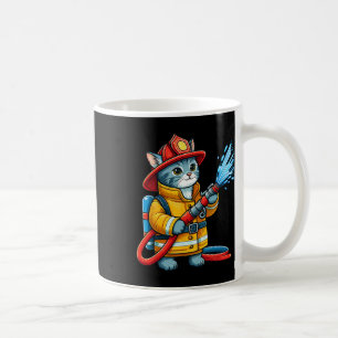 Firefighter Cat Fireman Animal Lover Cat Kaffemugg