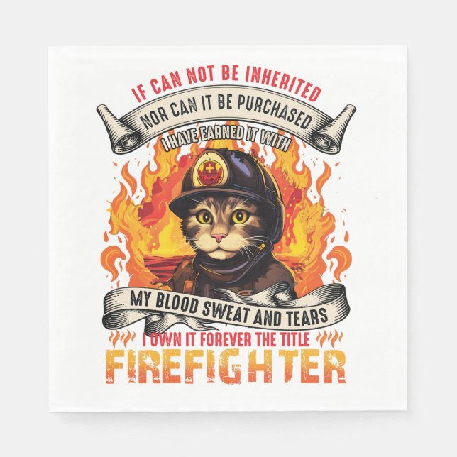 Firefighter Cat Pappersservett (Framsidan)
