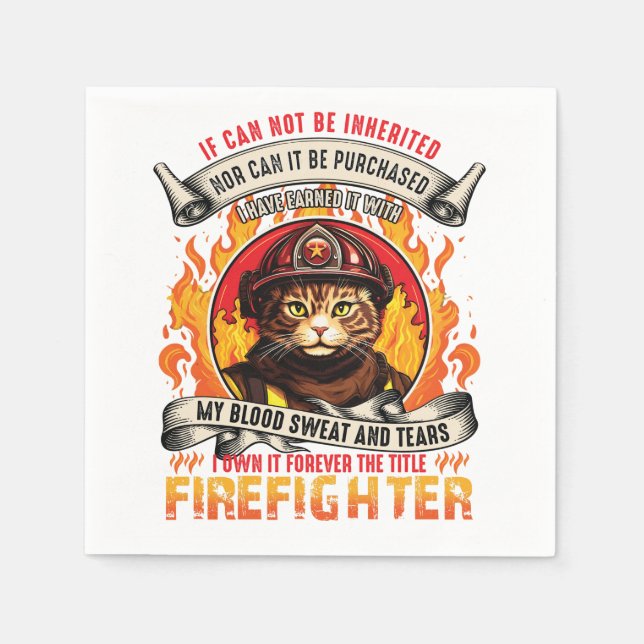 Firefighter Cat Pappersservett (Framsidan)