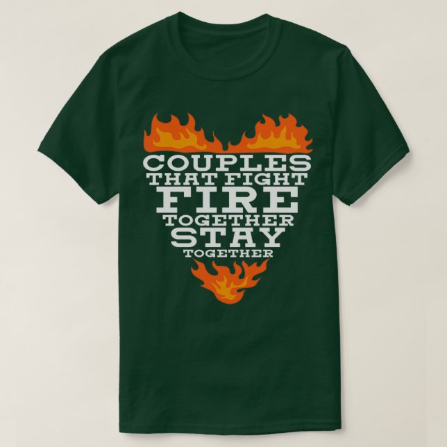 Firefighter Couple T Shirt (Design framsida)
