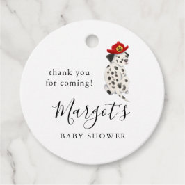 Firefighter Dalmatian Hund Baby Shower Gåvor Etiketter