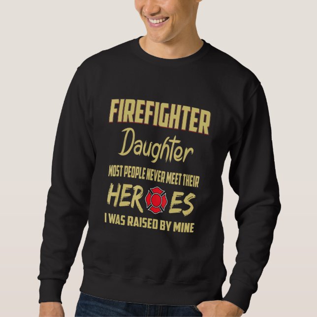 Firefighter DaughHeroes Pappa Lång Ärmad Tröja (Framsida)