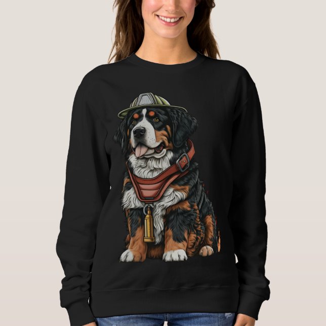 FireFighter Dog For Bernese Mountain Dad Fire Figh T Shirt (Framsida)