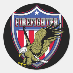 Firefighter Eagle Shield Runt Klistermärke
