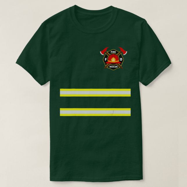 Firefighter eller Fireman Costume T Shirt (Design framsida)