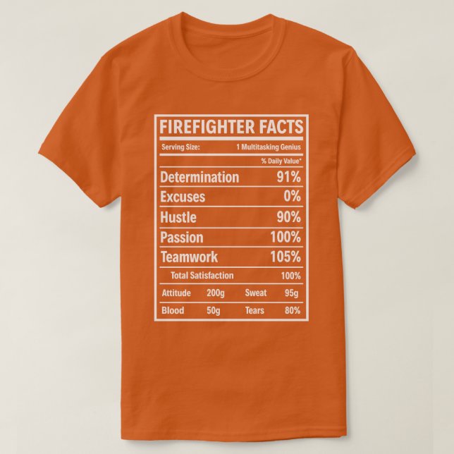 Firefighter Facts Firefighter T Shirt (Design framsida)