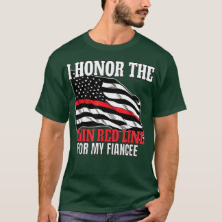 Firefighter Fiance eller Fiancee Support Fiancee T Shirt