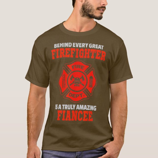 Firefighter Fiancee T Shirt (Framsida)