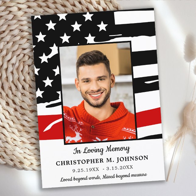 Firefighter Firande of Life Memorial Red Line Inbjudningar (Skapare uppladdad)