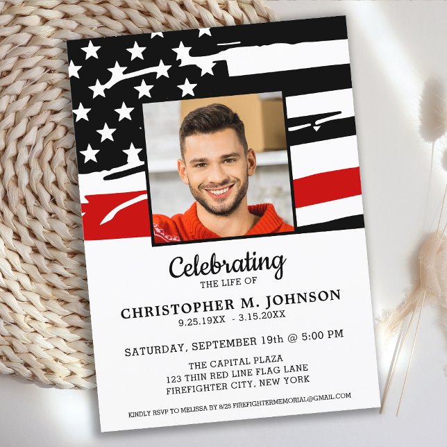 Firefighter Firande of Life Red Line Memorial Inbjudningar (Skapare uppladdad)