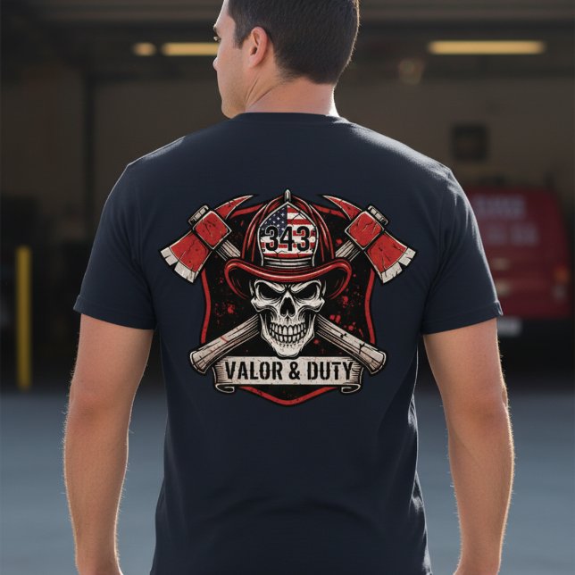 Firefighter/Fire Department Skull Axes T-Shirt (Skapare uppladdad)