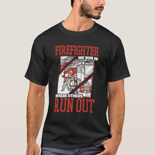 Firefighter Fire Rädding Fireman T Shirt (Framsida)
