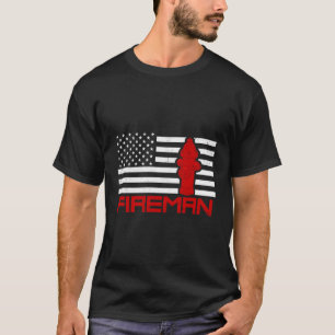 Firefighter Fireman American Flagga Gift Långärmad T Shirt