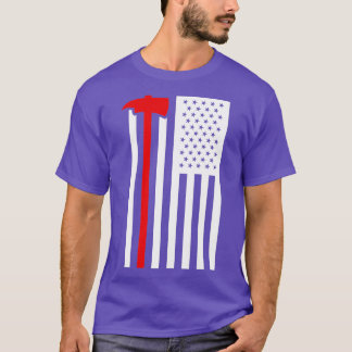 Firefighter Fireman American Flagga Thin Fire Figh T Shirt