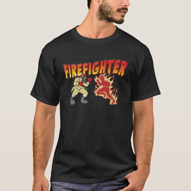 Firefighter Fireman BoxingBoxer T Shirt (Framsida)