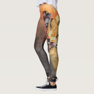 Firefighter Fireman Leggings Personalize med NAMN