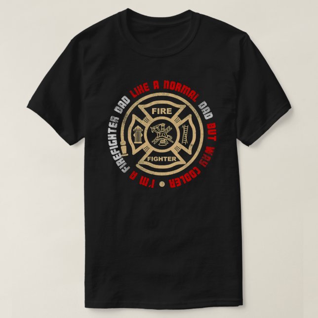 Firefighter Fireman Manar Fireman US Firefighter D T Shirt (Design framsida)