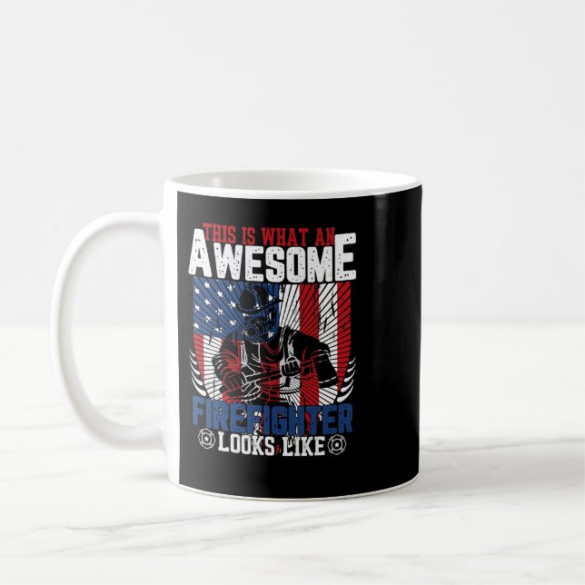 Firefighter Fireman This Is What An Awesome Firefi Kaffemugg (Vänster)