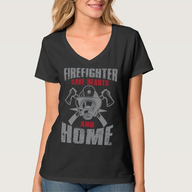 firefighter & firetruck  for firefighters t shirt (Framsida)