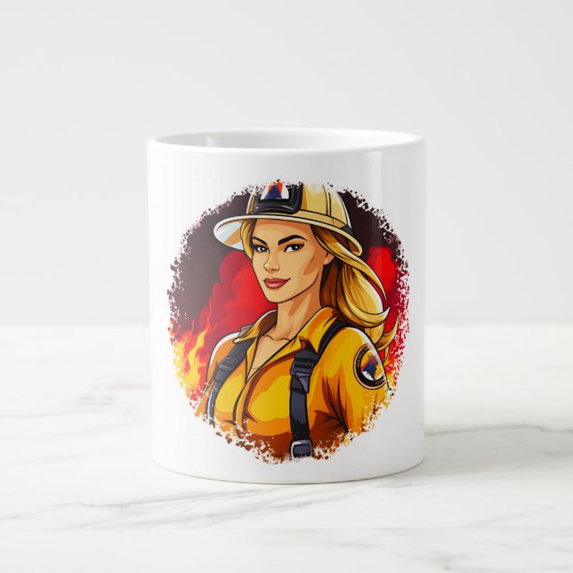Firefighter firewomen jumbo mugg (Framsidan)