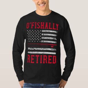 Firefighter Fishing Pension USA flagga Patriotic T Shirt