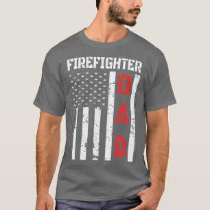 Firefighter flagga Fars dag 2018 Pappa-gåvor T Shirt