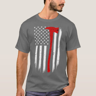 Firefighter Flagga Thin Red Line Ax Classic TShirt T Shirt