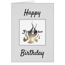 Firefighter Flames Grattis på födelsedagen