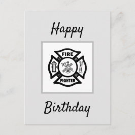 Firefighter Flames Grattis på födelsedagen Vykort